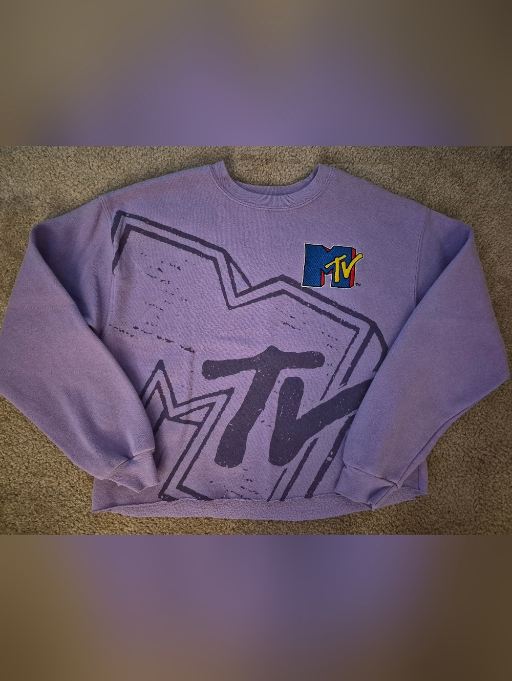 MTV Purple Crewneck with Multicolor Logo